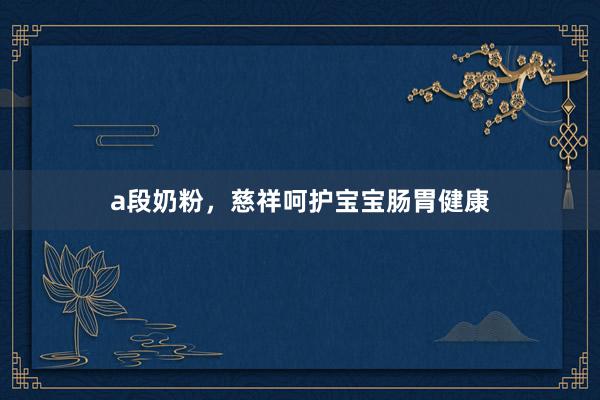 a段奶粉，慈祥呵护宝宝肠胃健康