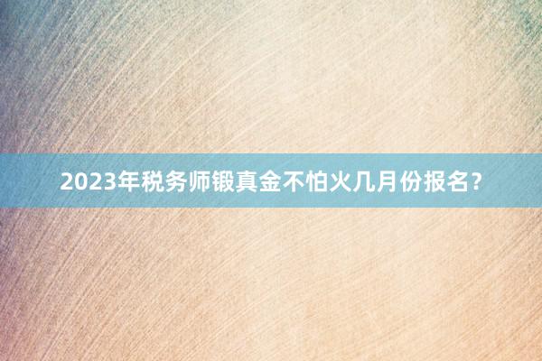 2023年税务师锻真金不怕火几月份报名？